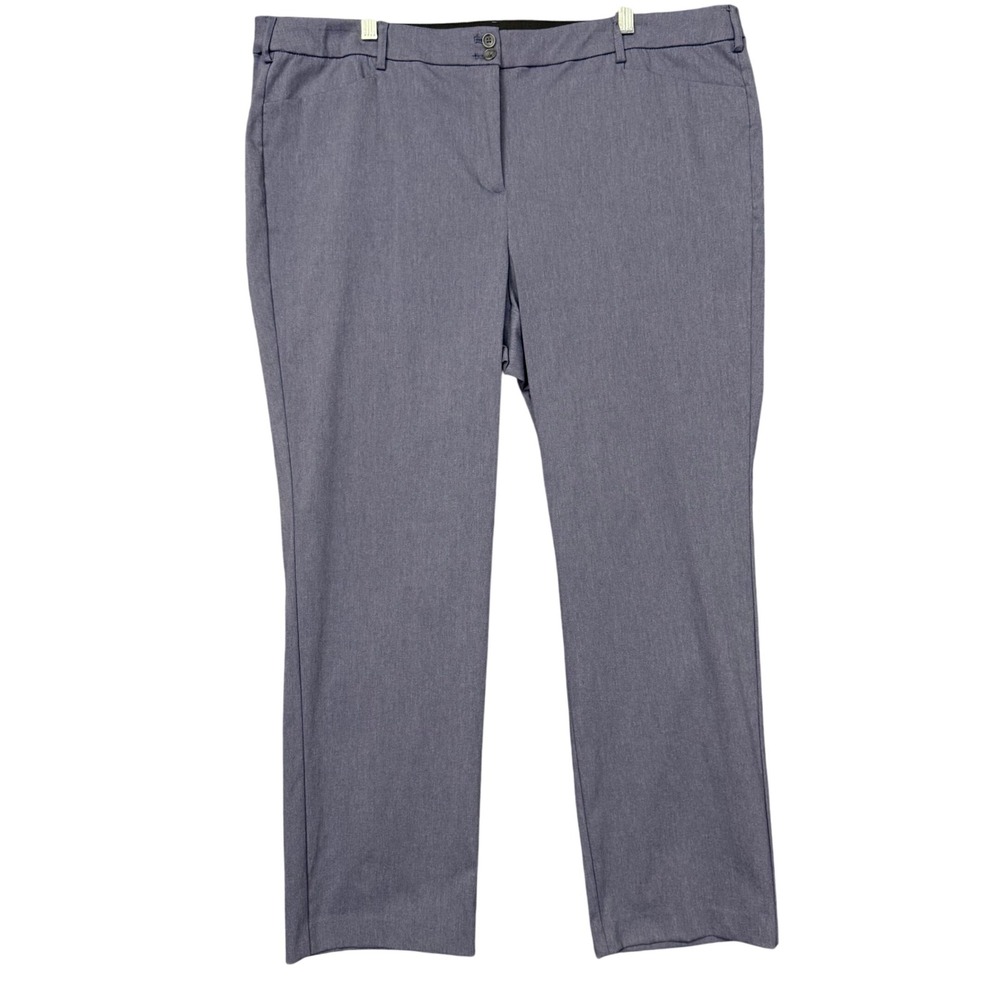 Lane Bryant The Madison Pants Womens 24 Blue Straight Leg Dress Trousers Career